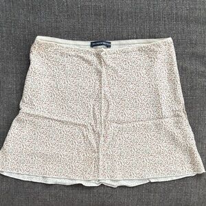 Brandy Melville Cream Mini Skirt with Floral Print